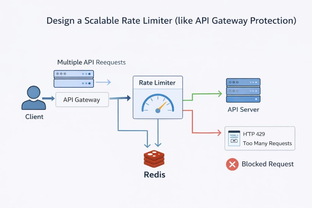 High-level diagram for Design a Rate Limiter