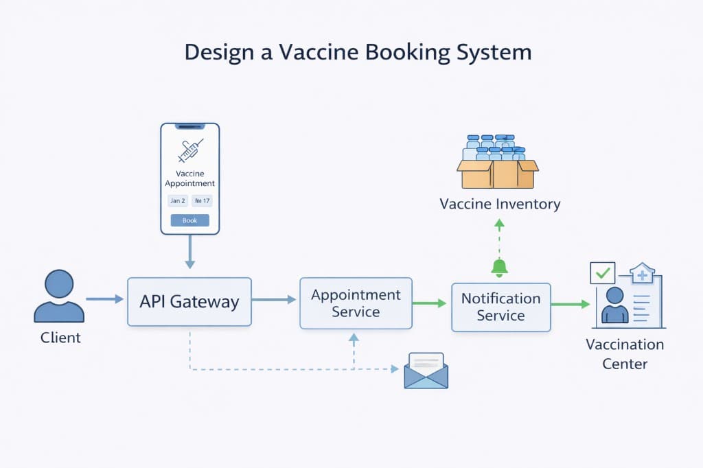 Vaccine Booking System Design architecture diagram