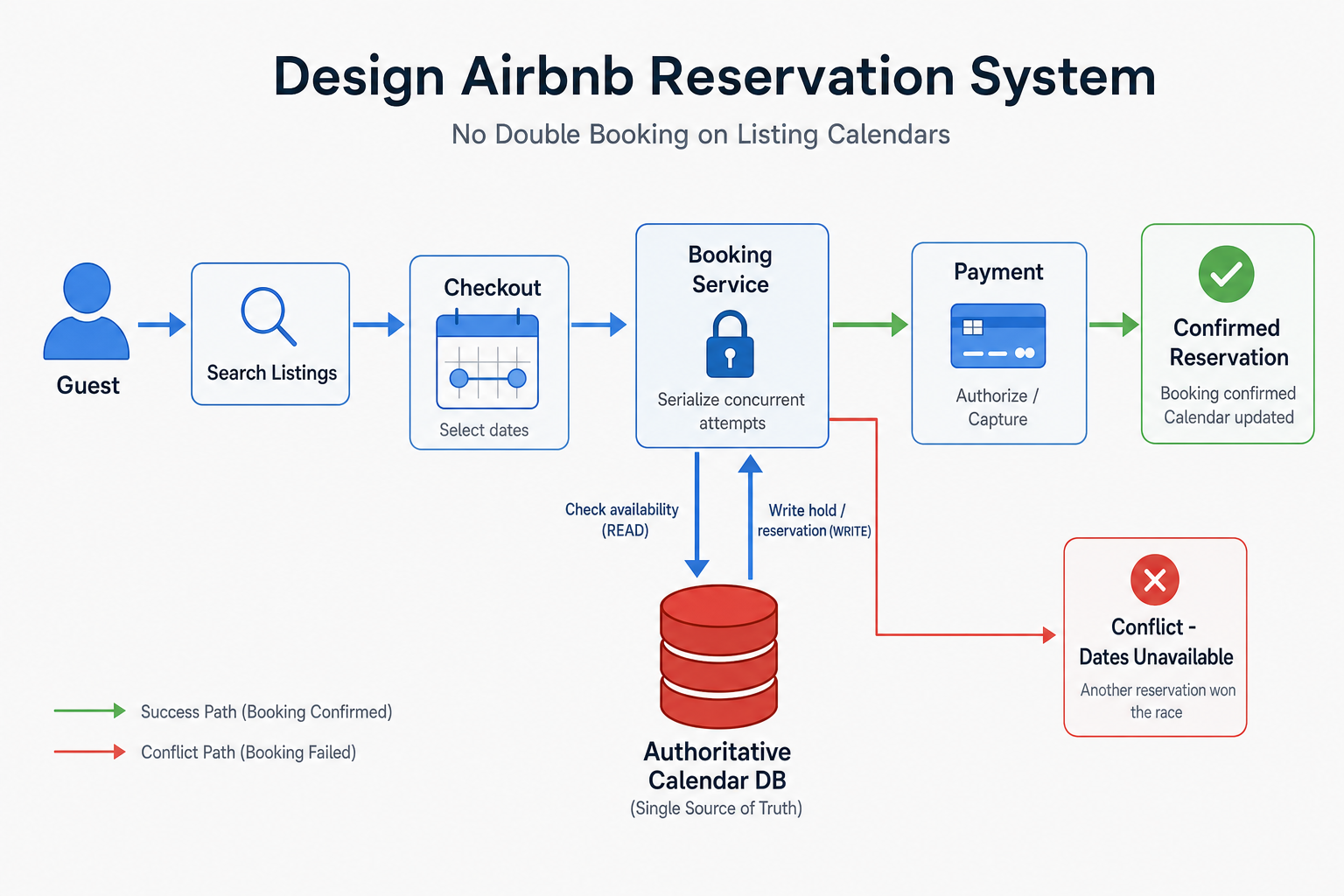 Airbnb Reservation System Design architecture diagram