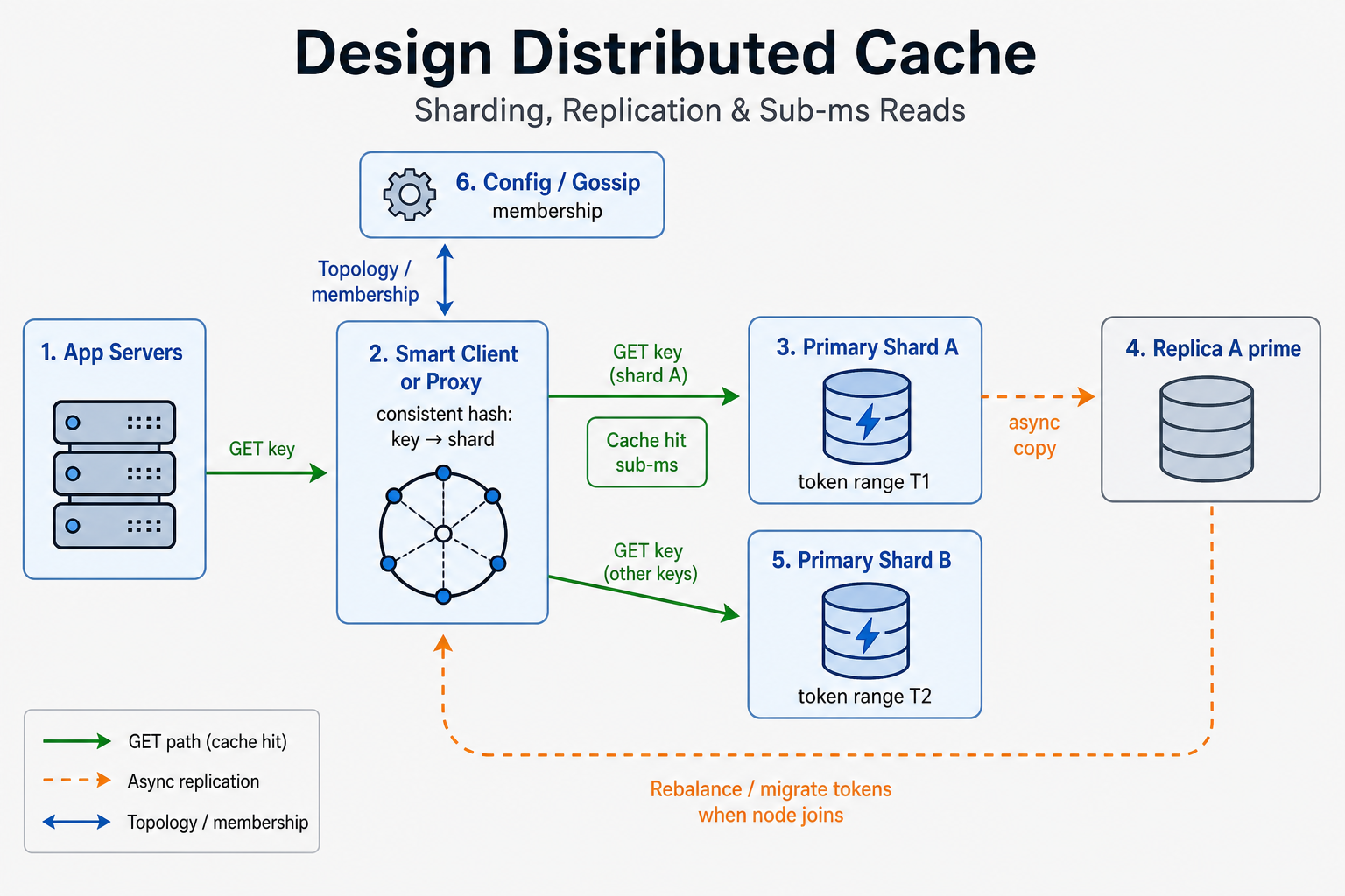 High-level diagram for Distributed Cache System Design