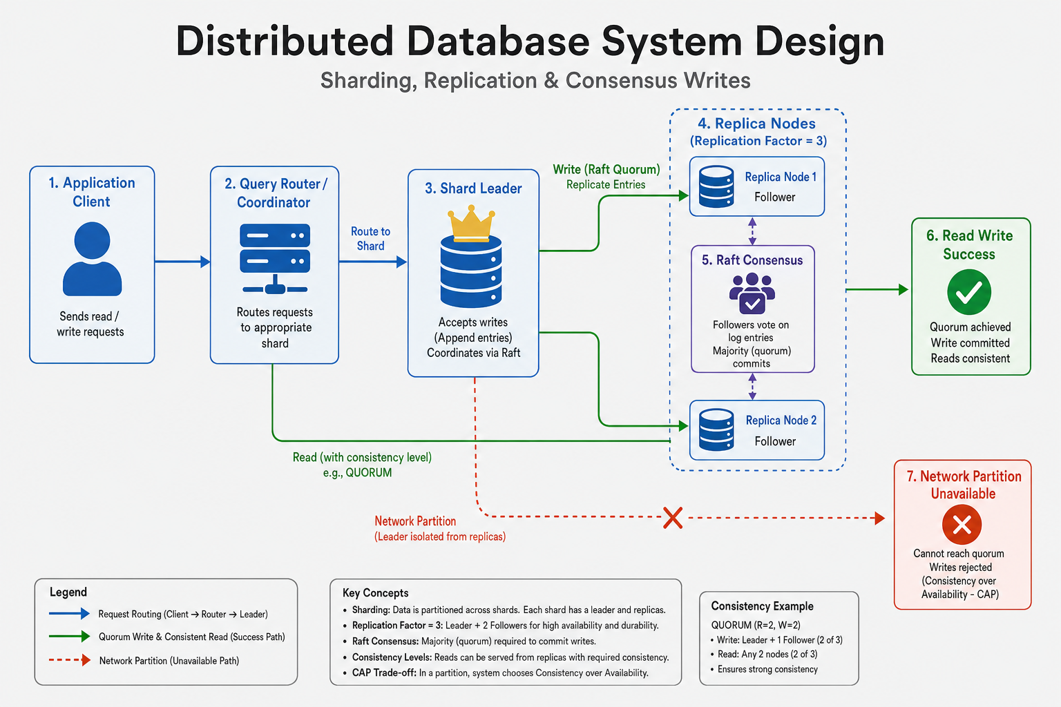 Distributed Database System Design architecture diagram