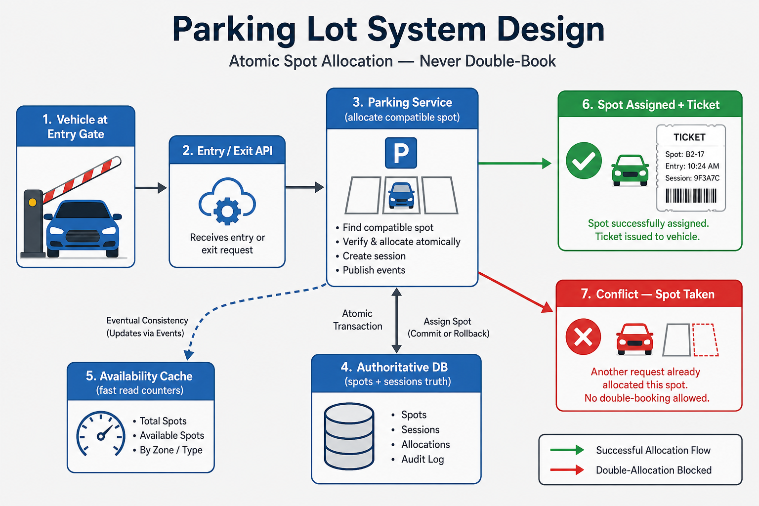 High-level diagram for Parking Lot System Design