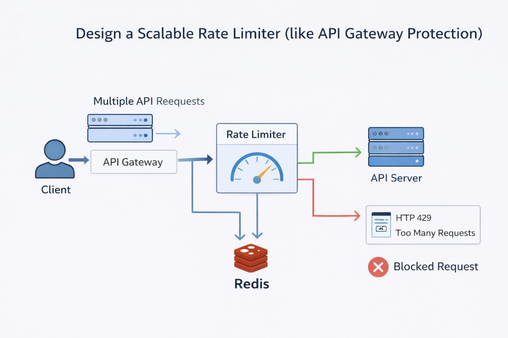 High-level diagram for Rate Limiter System Design