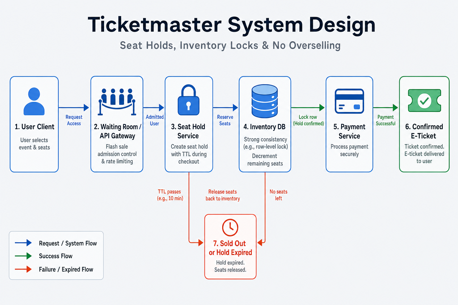 Ticketmaster System Design architecture diagram